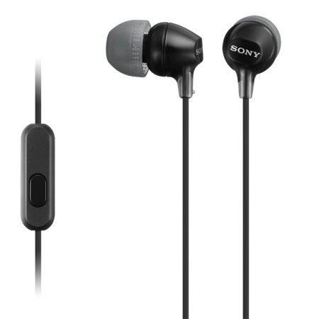 SO-MDREX15AP/B - Sony Fashionable Smartphones in-ear Buds w/Mic -Black (24)