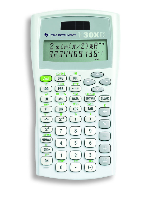 TI-30XIIS/WHITE - Texas Instruments  White Solar Scientific Calculator w/ 2-Line Display (6)