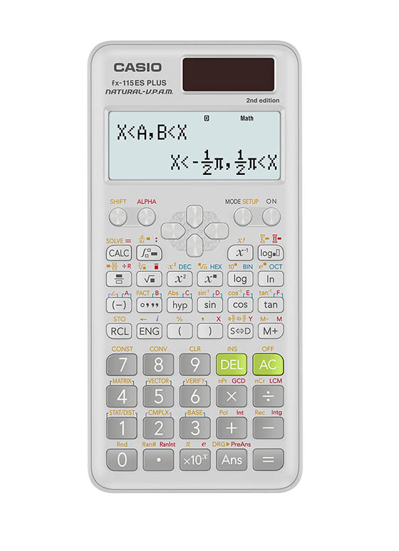 CS-FX115ES PLUS 2 /WHT - Casio Solar Scientific Calculator 2nd Ed., w/2-Line Textbook Display, White (5/40)